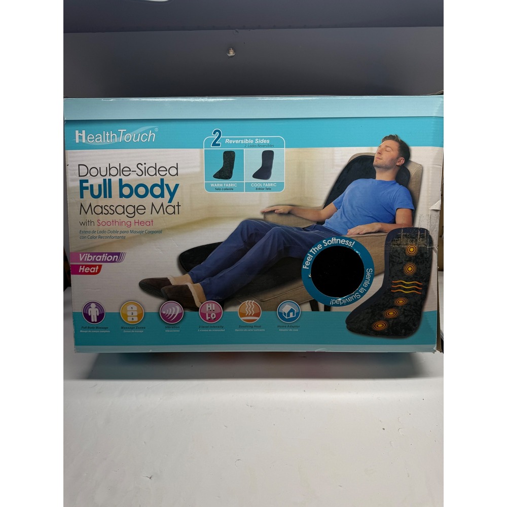 HealthTouch Double-Sided Full Body Massage Mat with Soothing Heat and Vibration
